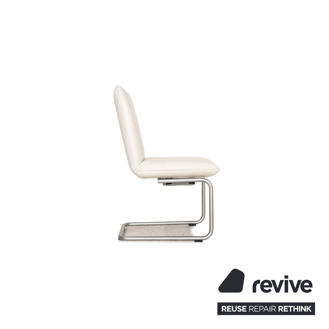 Rolf Benz 620 leather chair set white cantilever
