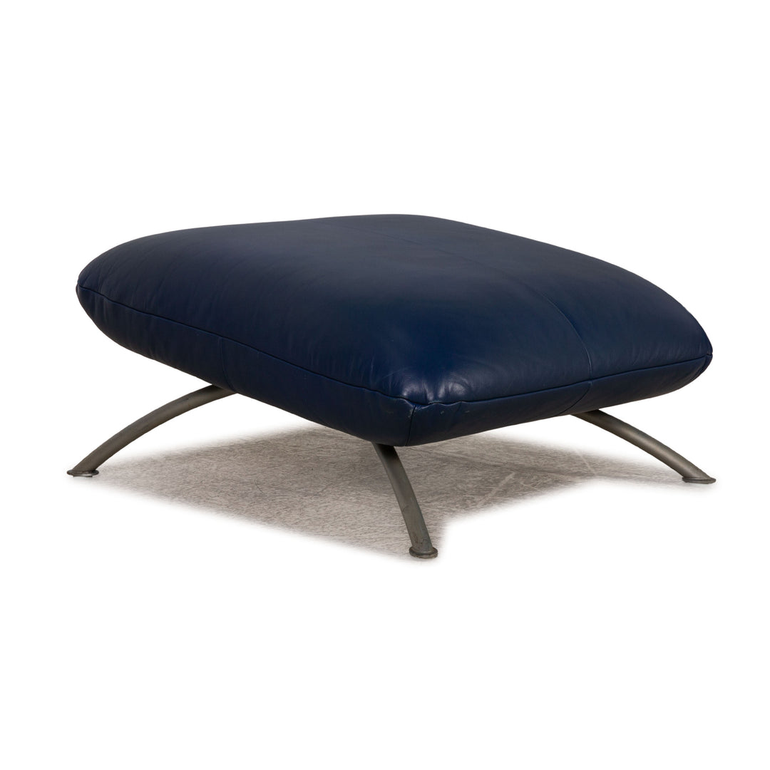 Rolf Benz 625 Leather Stool Blue