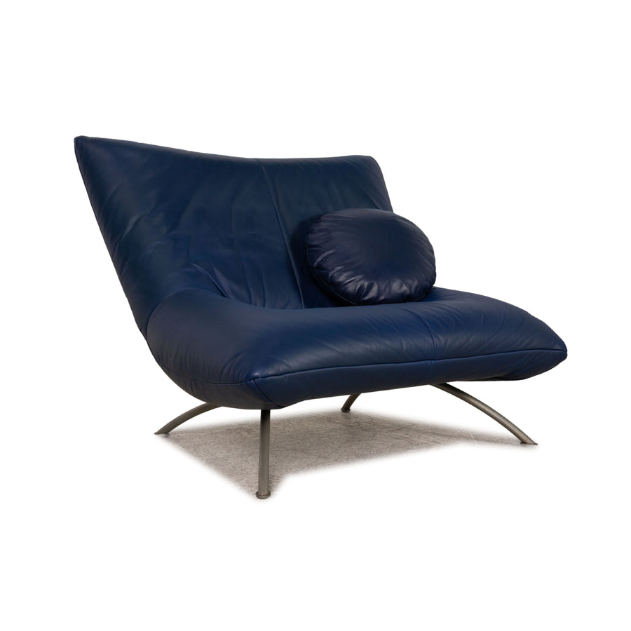 Rolf Benz 625 leather armchair blue