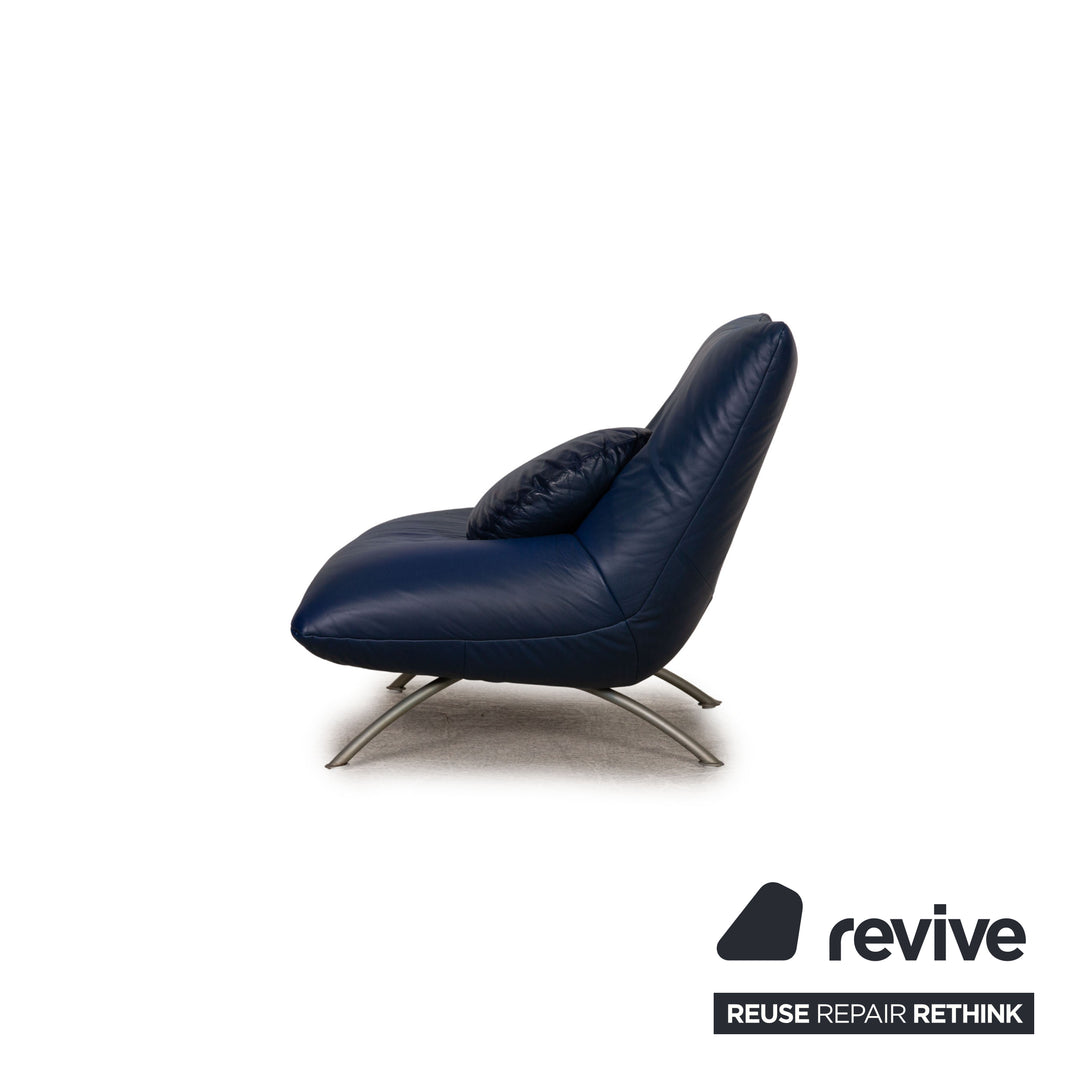 Rolf Benz 625 Leder Sessel Blau