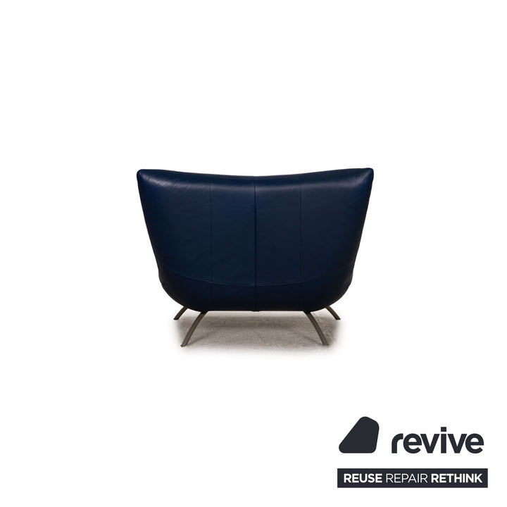 Rolf Benz 625 leather sofa set blue two-seater armchair stool