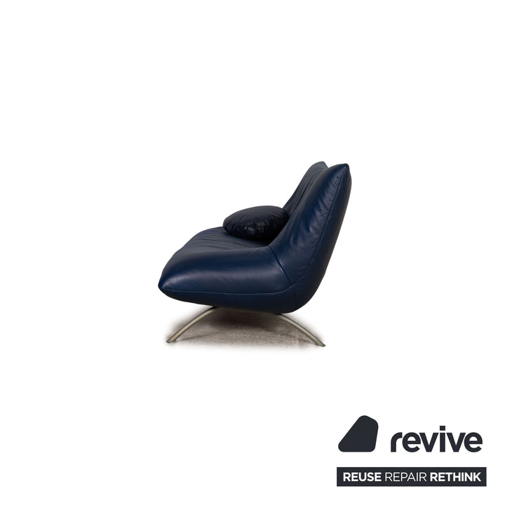 Rolf Benz 625 leather sofa set blue two-seater armchair stool