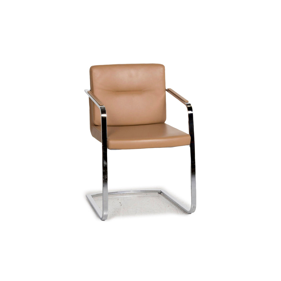 Rolf Benz 625 leather chair beige cantilever #13001