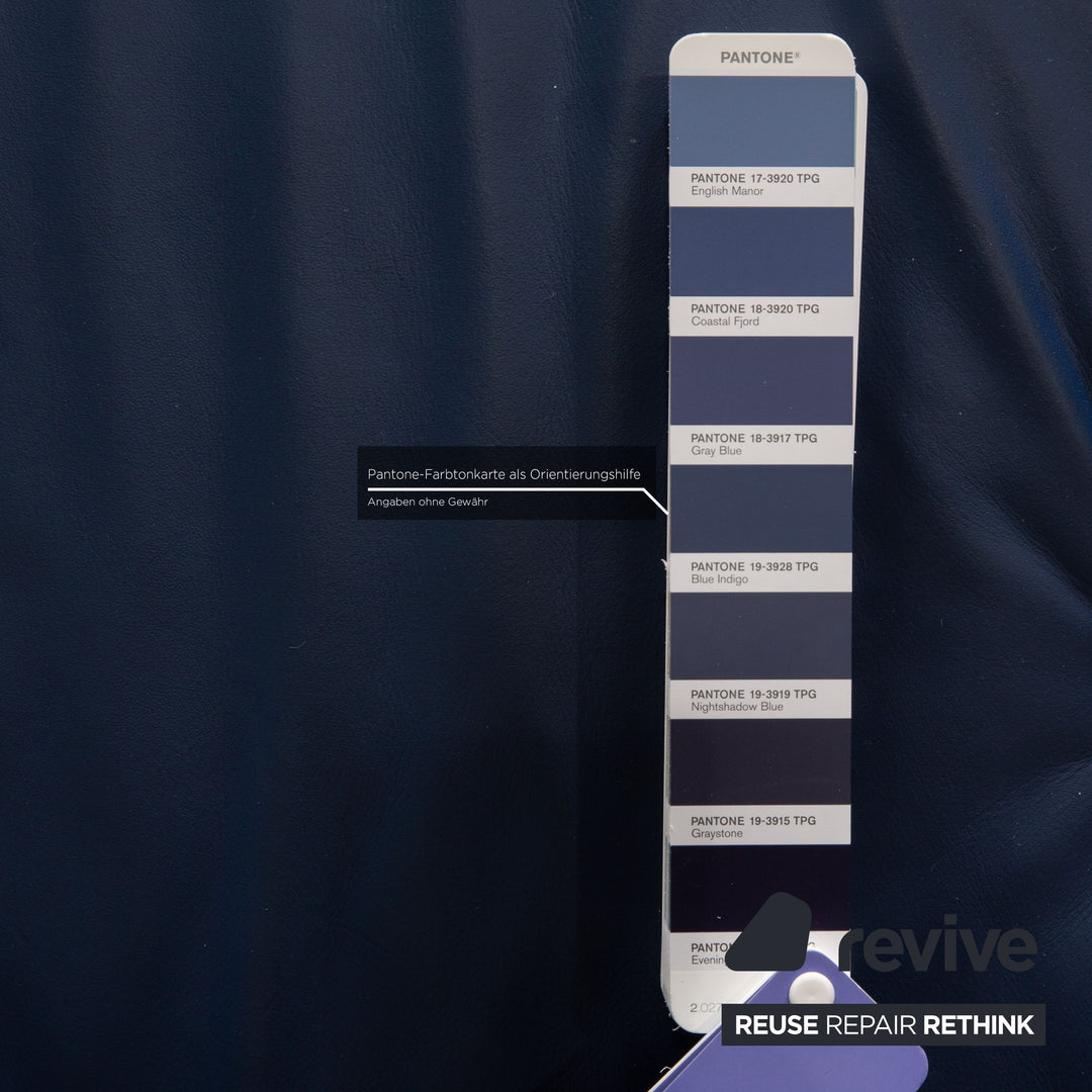 Rolf Benz 625 leather two-seater blue sofa couch