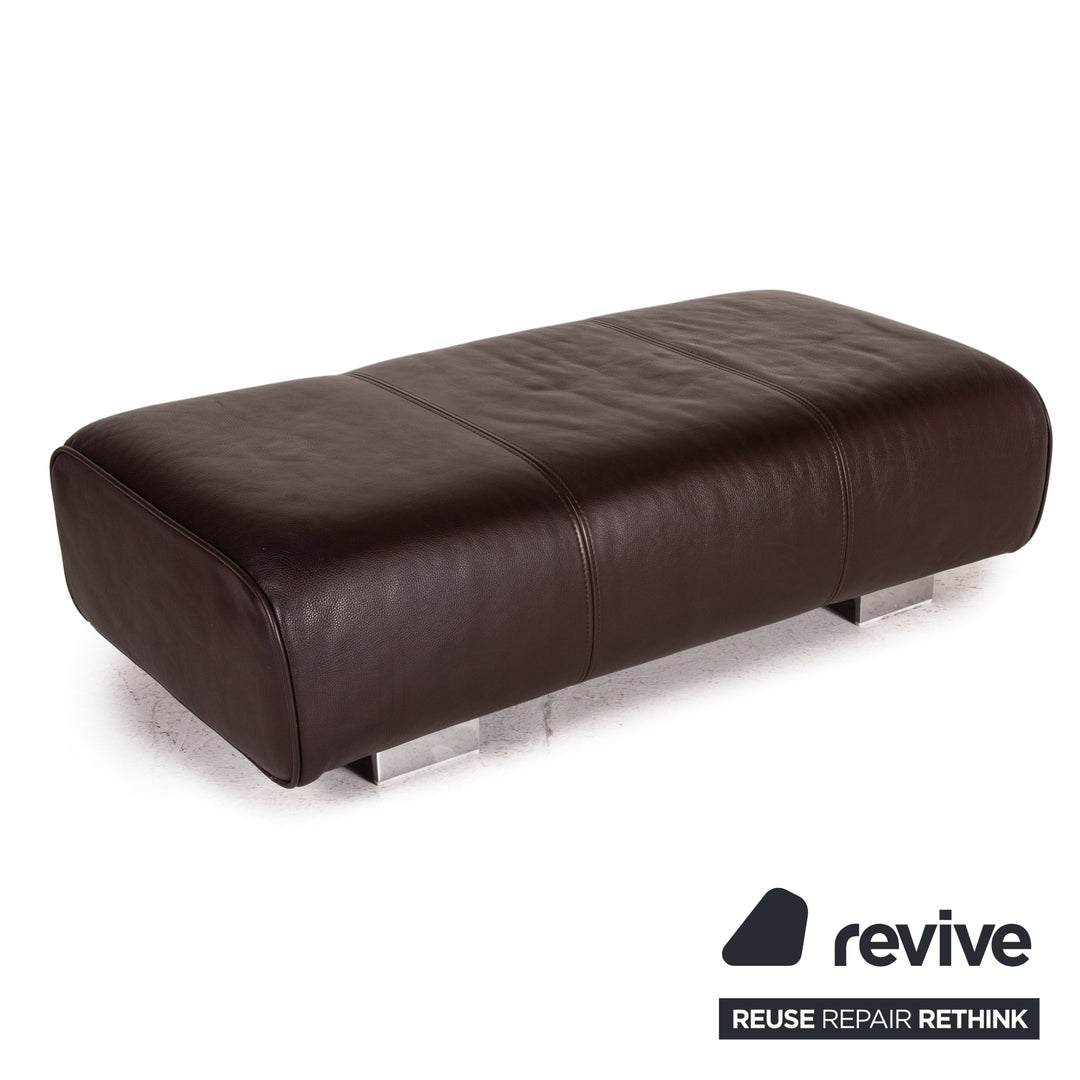 Rolf Benz 6300 designer leather stool brown dark brown