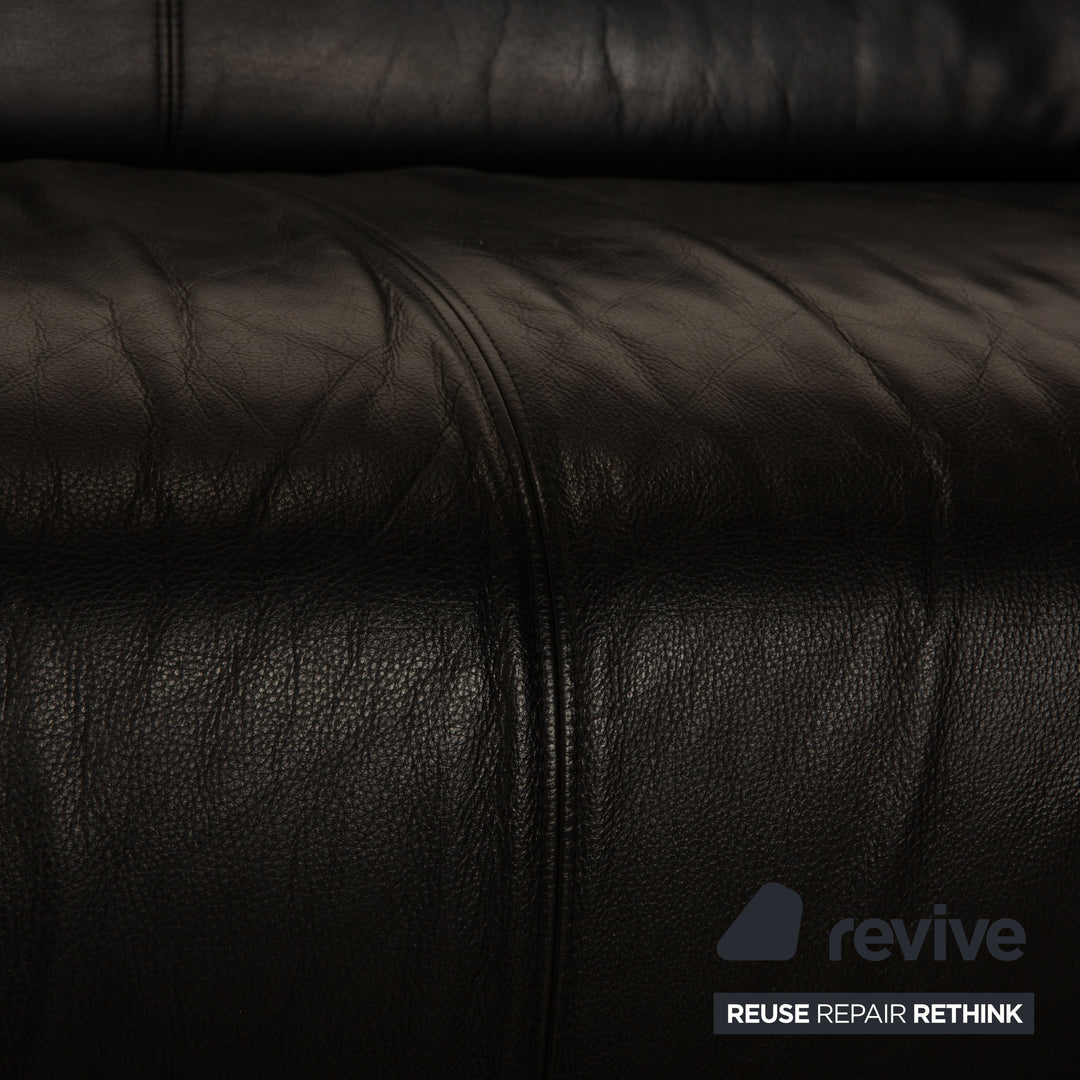 Rolf Benz 6300 Leder Dreisitzer Schwarz Sofa Couch