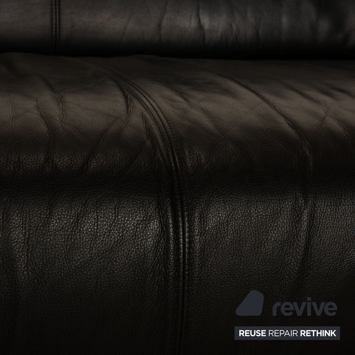 Rolf Benz 6300 Leder Dreisitzer Schwarz Sofa Couch