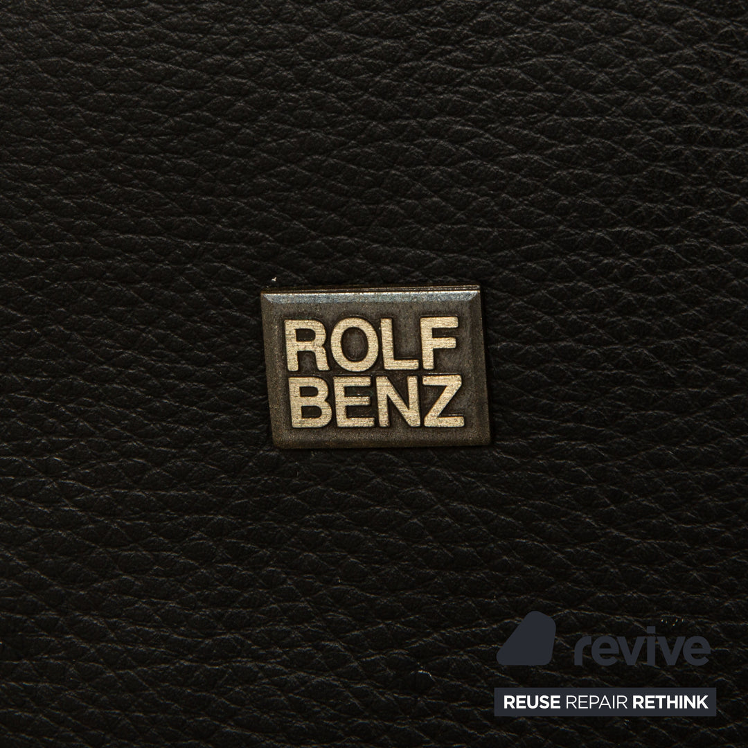 Rolf Benz 6300 Leder Dreisitzer Schwarz Sofa Couch