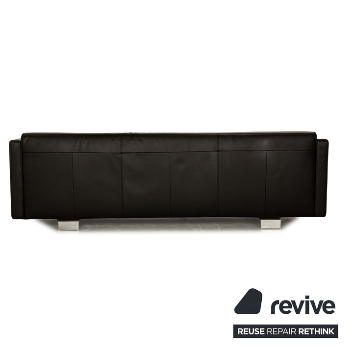 Rolf Benz 6300 Leder Dreisitzer Schwarz Sofa Couch