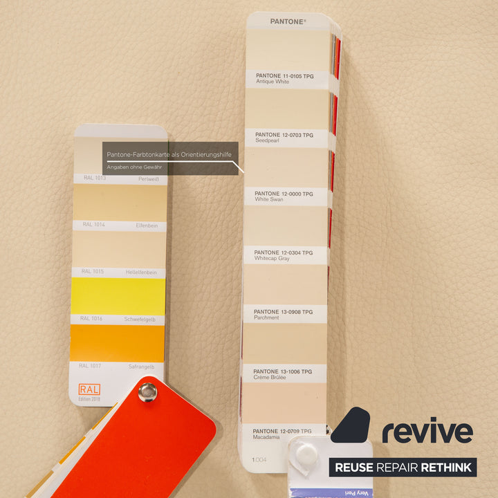 Rolf Benz 6300 Leder Hocker Creme
