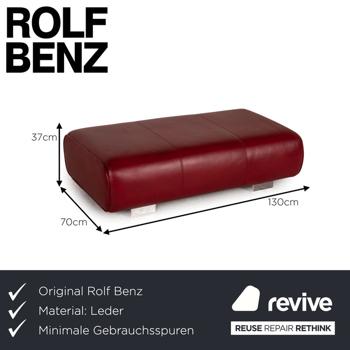 Rolf Benz 6300 Leder Hocker Rot