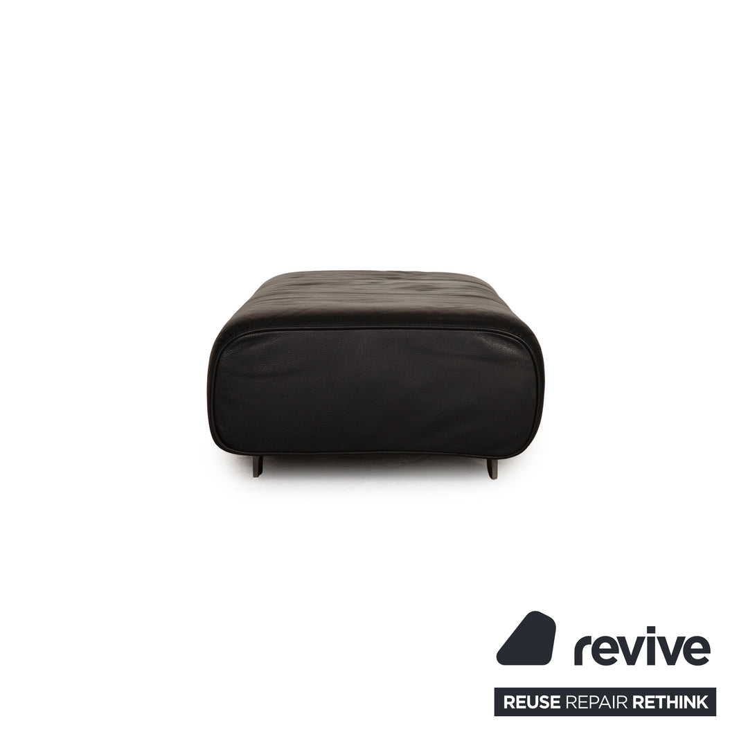 Rolf Benz 6300 Leather Stool Black