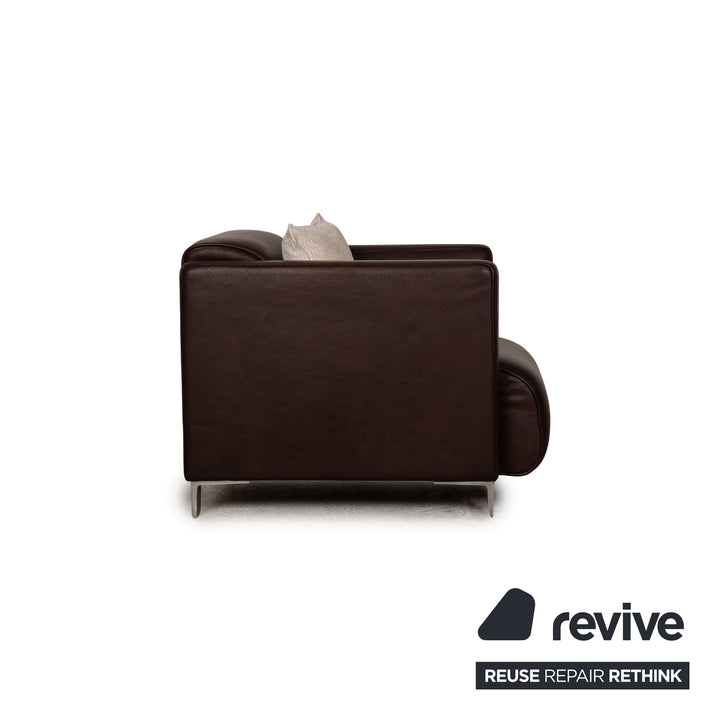 Rolf Benz 6300 Leather Armchair Brown Dark brown