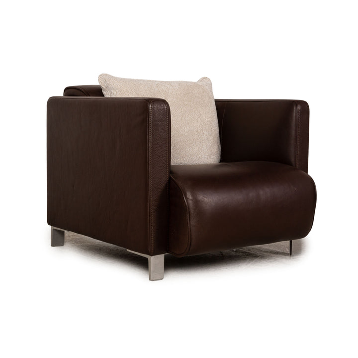 Rolf Benz 6300 Leather Armchair Brown Dark brown