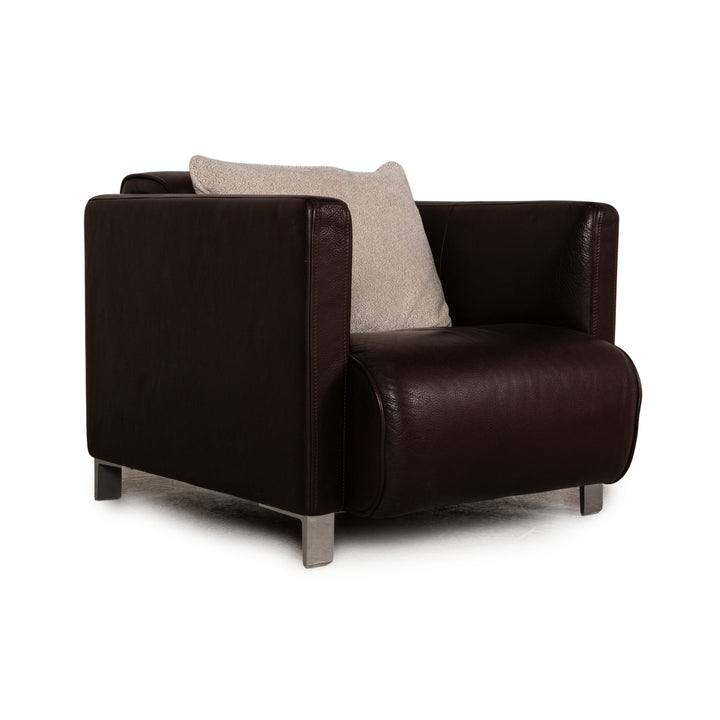 Rolf Benz 6300 Leather Armchair Brown Brown Dark Brown
