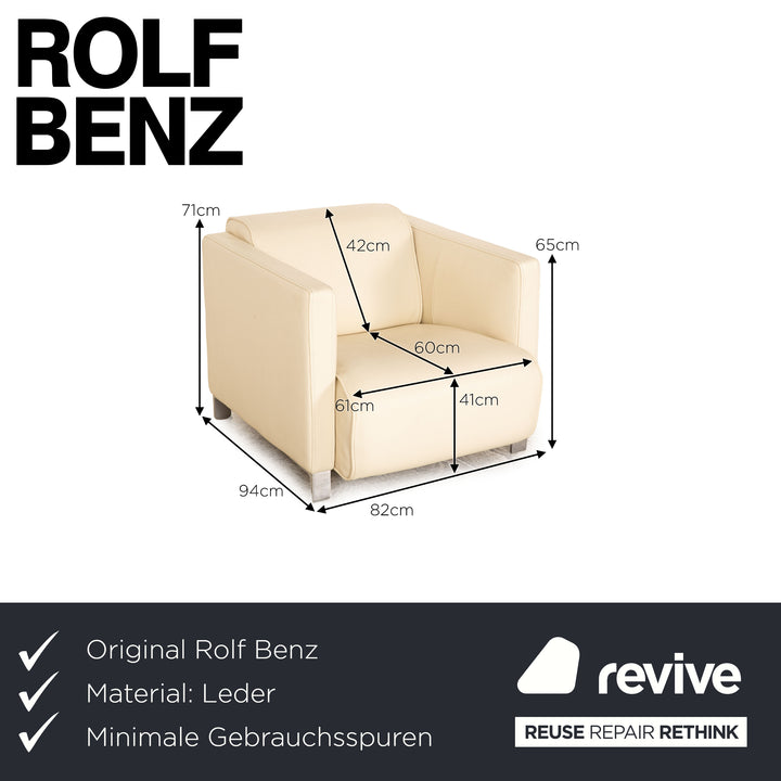 Rolf Benz 6300 Leder Sessel Creme