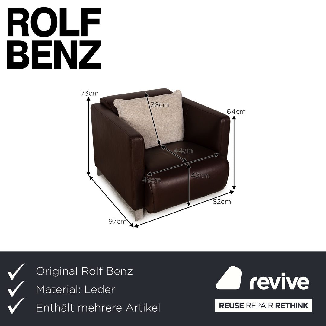 Rolf Benz 6300 leather armchair set brown armchair couch