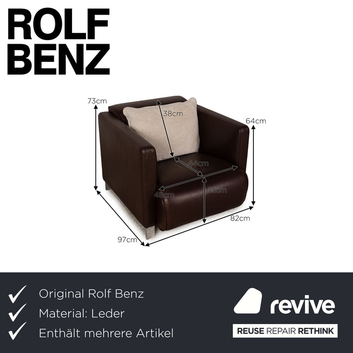 Rolf Benz 6300 leather armchair set brown armchair couch