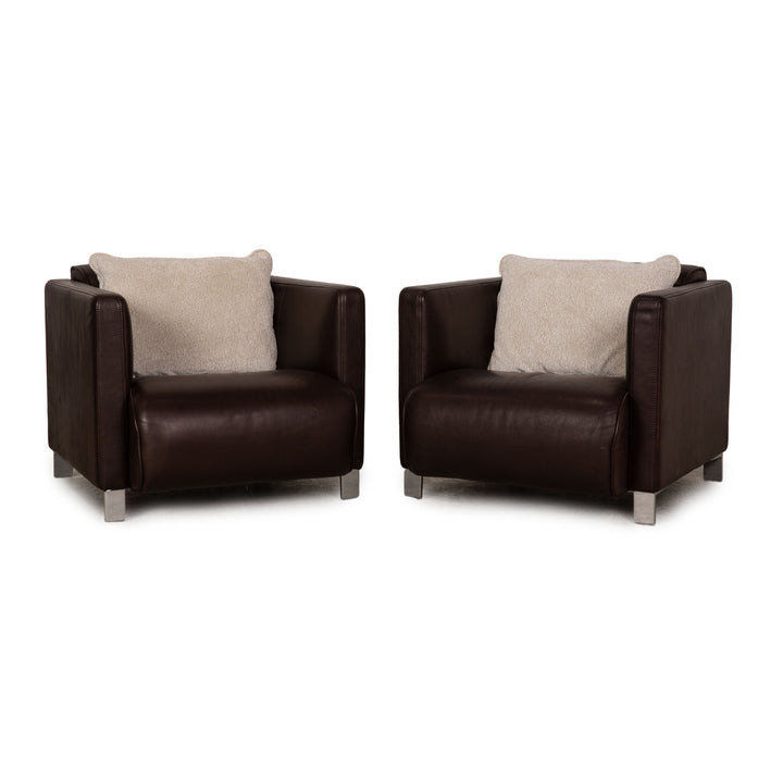 Rolf Benz 6300 leather armchair set brown armchair couch