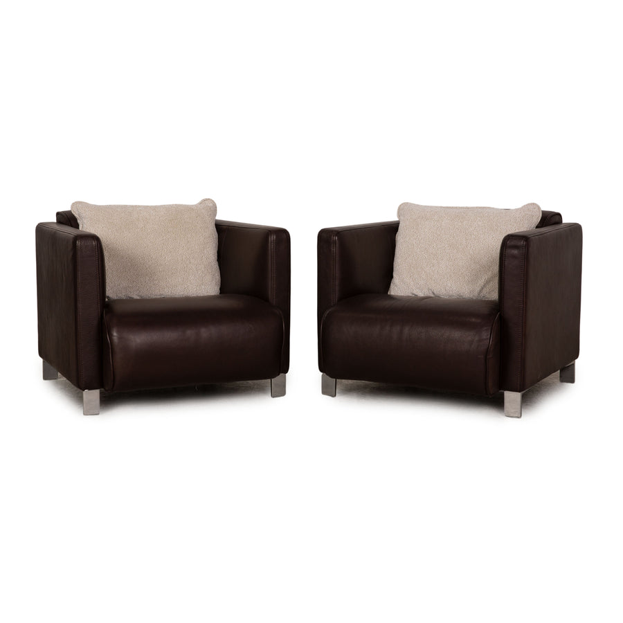 Rolf Benz 6300 leather armchair set brown armchair couch