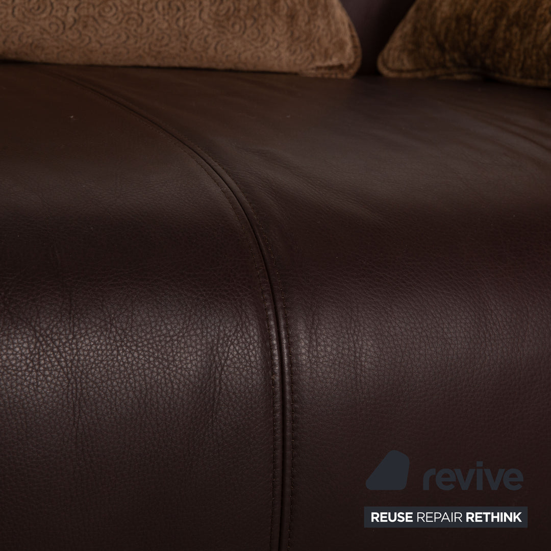 Rolf Benz 6300 leather sofa brown three-seater couch