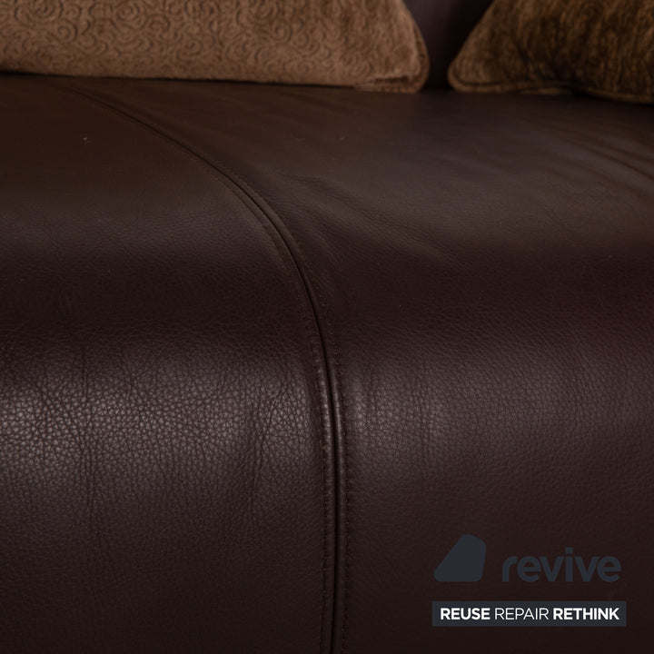 Rolf Benz 6300 leather sofa brown three-seater couch