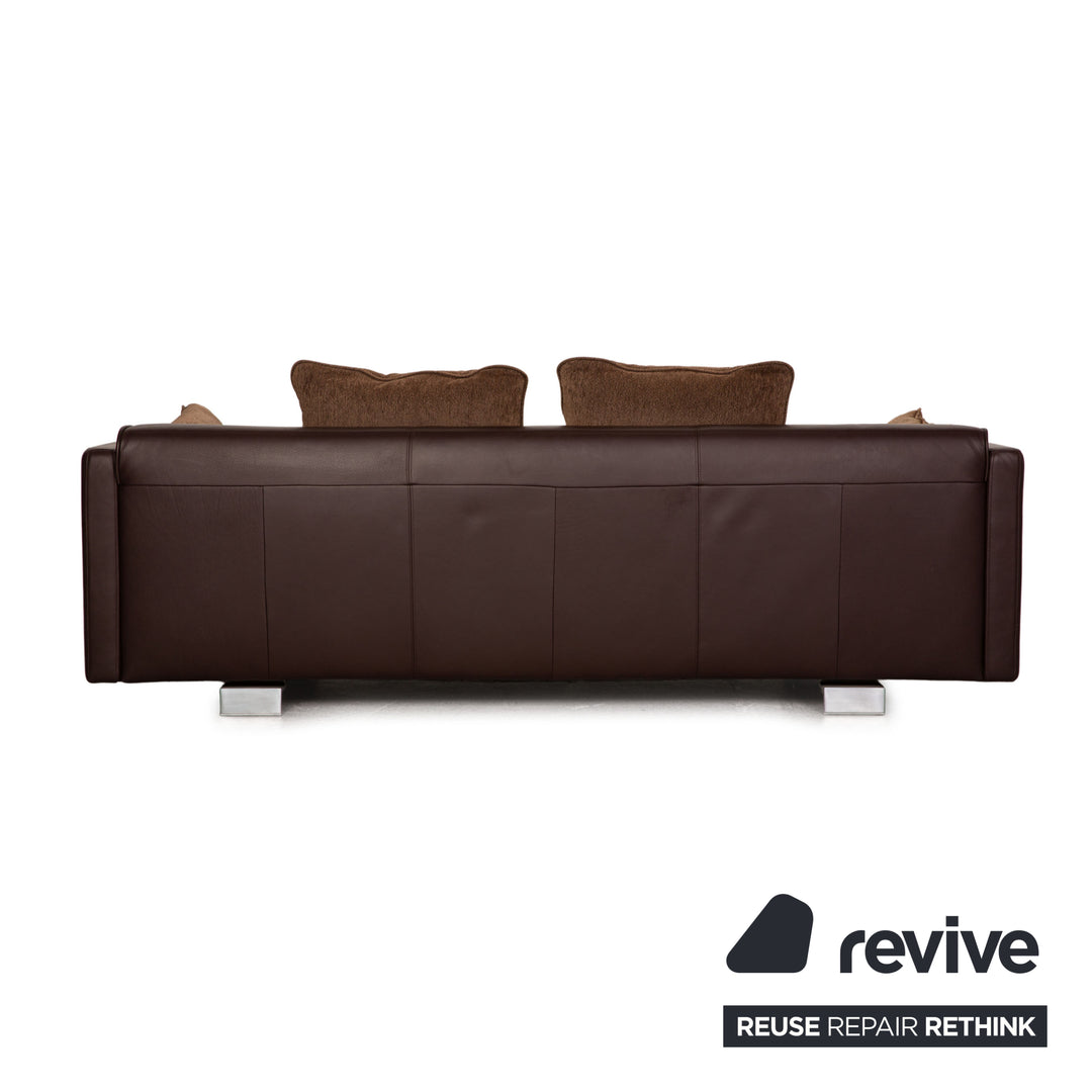 Rolf Benz 6300 leather sofa brown three-seater couch