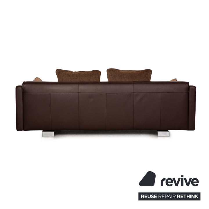 Rolf Benz 6300 leather sofa brown three-seater couch
