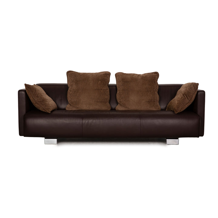 Rolf Benz 6300 leather sofa brown three-seater couch