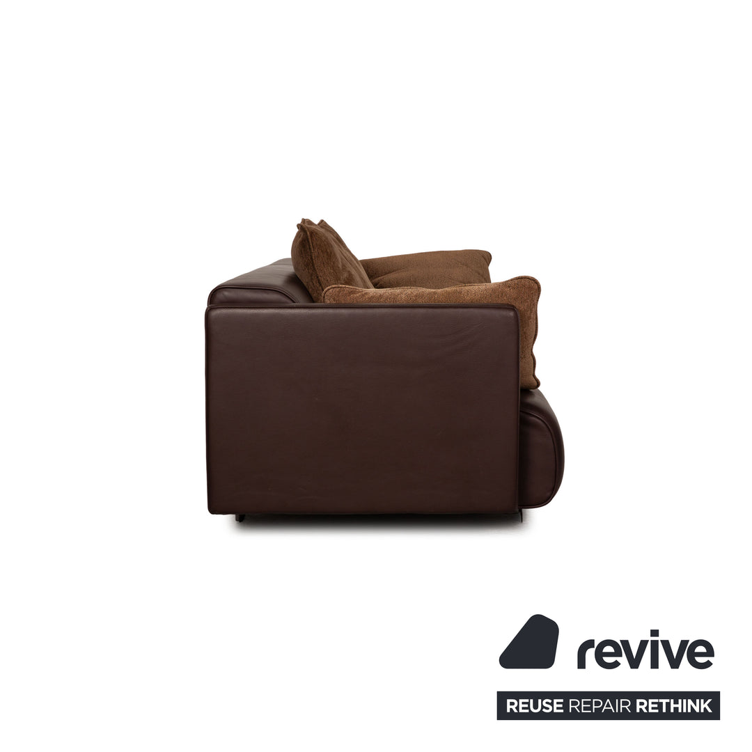 Rolf Benz 6300 leather sofa brown three-seater couch