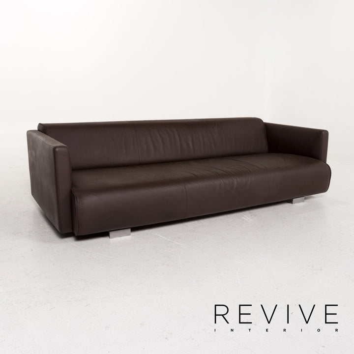 Rolf Benz 6300 canapé en cuir marron marron foncé canapé quatre places #13283