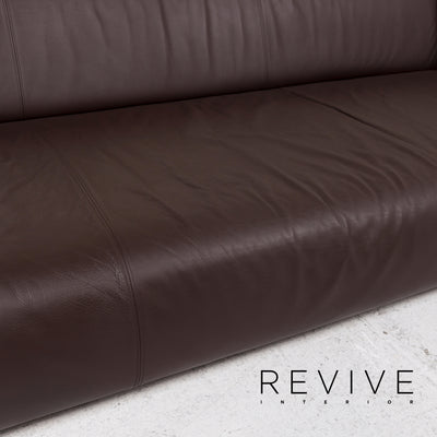 Rolf Benz 6300 Leder Sofa Braun Dunkelbraun Viersitzer Couch #13283