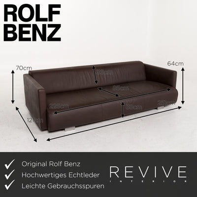 Rolf Benz 6300 Leder Sofa Braun Dunkelbraun Viersitzer Couch #13283