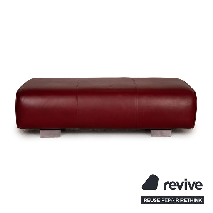 Rolf Benz 6300 leather sofa set red three-seater stool