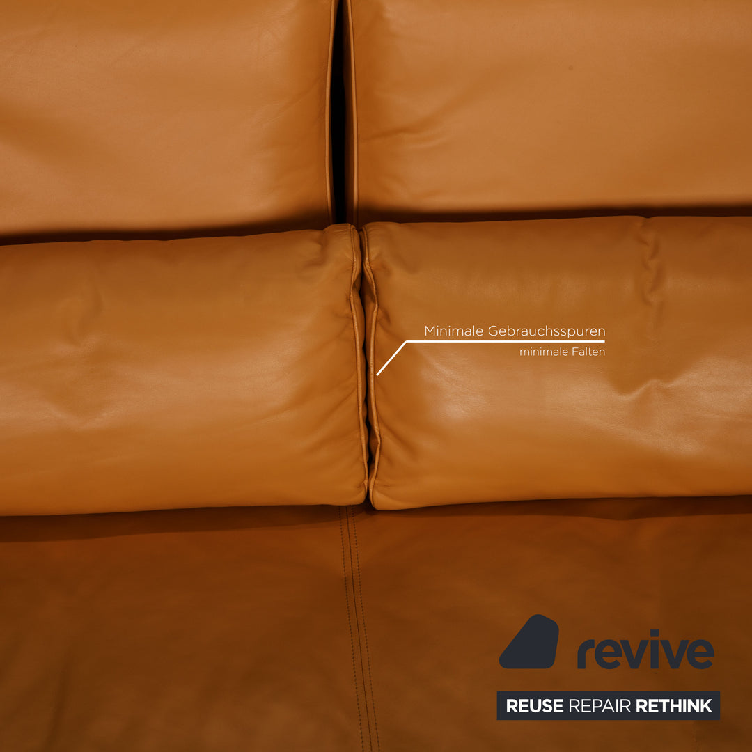 Rolf Benz 6500 Leder Dreisitzer Cognac Braun Sofa Couch