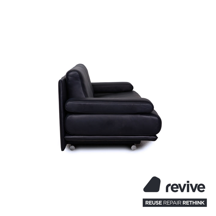 Rolf Benz 6500 Leder Dreisitzer Blau Dunkelblau Sofa Couch
