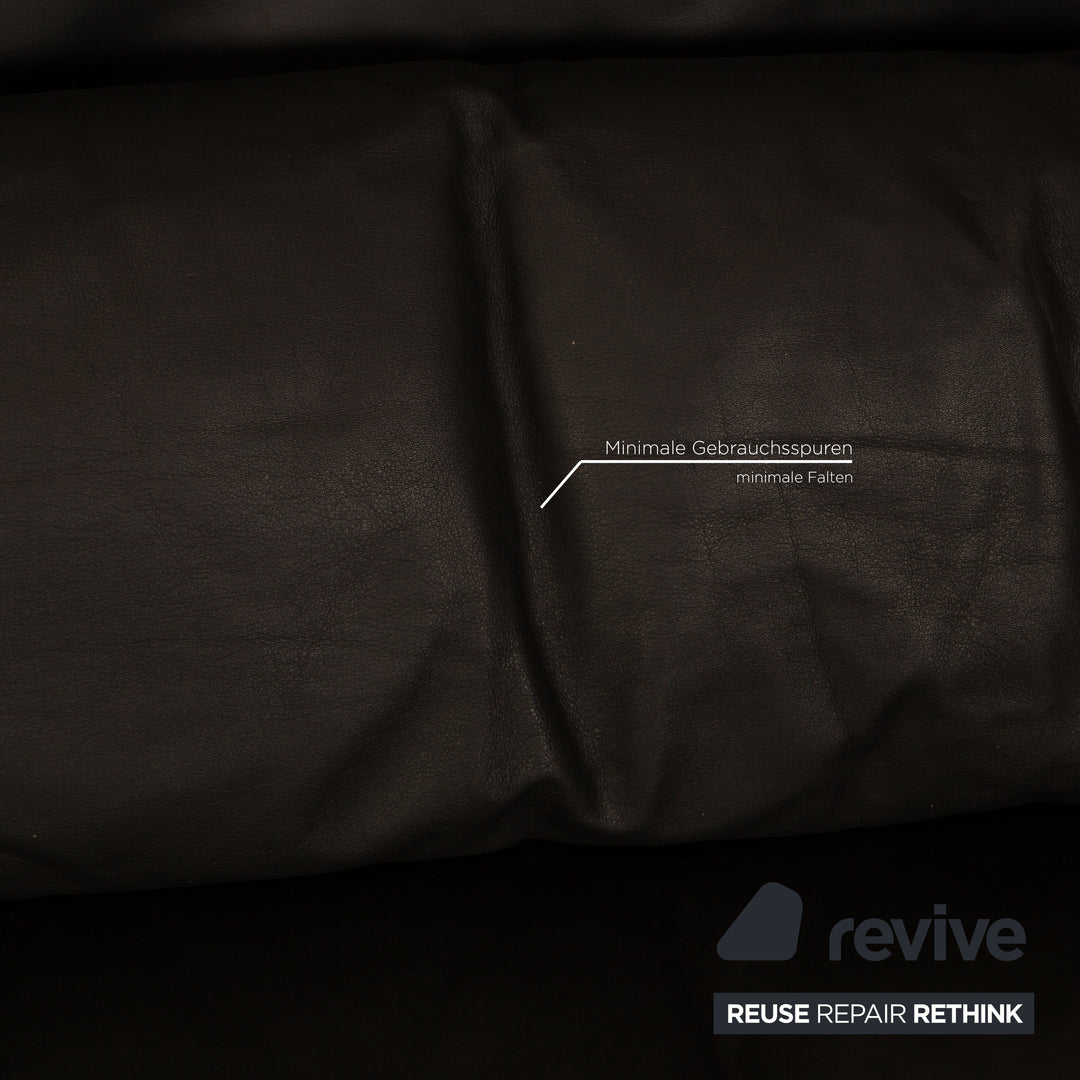 Rolf Benz 6500 Leder Dreisitzer Schwarz Sofa Couch