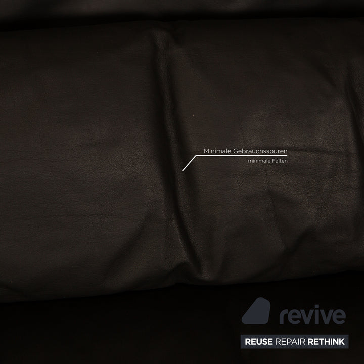 Rolf Benz 6500 Leder Dreisitzer Schwarz Sofa Couch