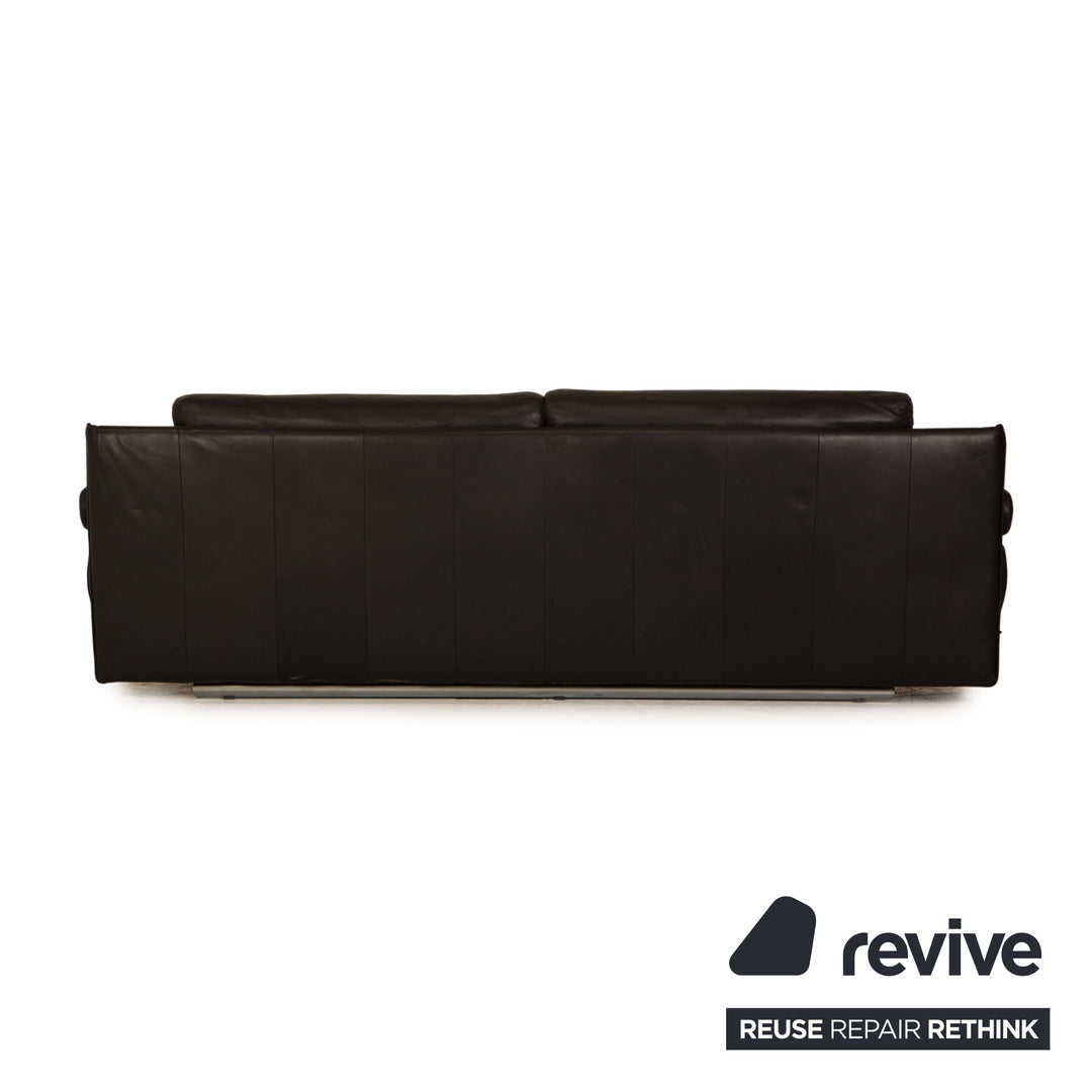 Rolf Benz 6500 Leder Dreisitzer Schwarz Sofa Couch