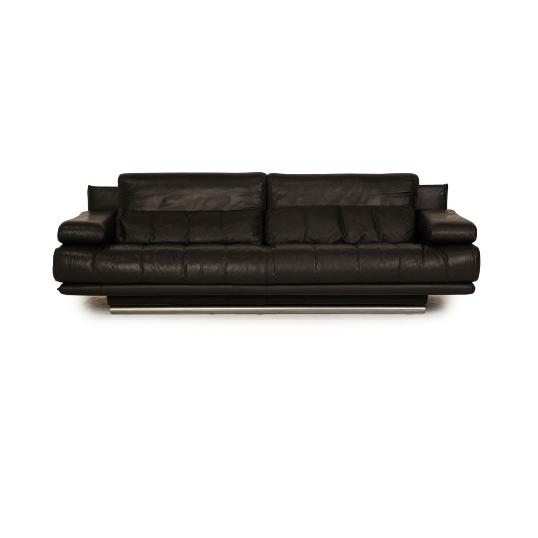 Rolf Benz 6500 Leder Dreisitzer Schwarz Sofa Couch