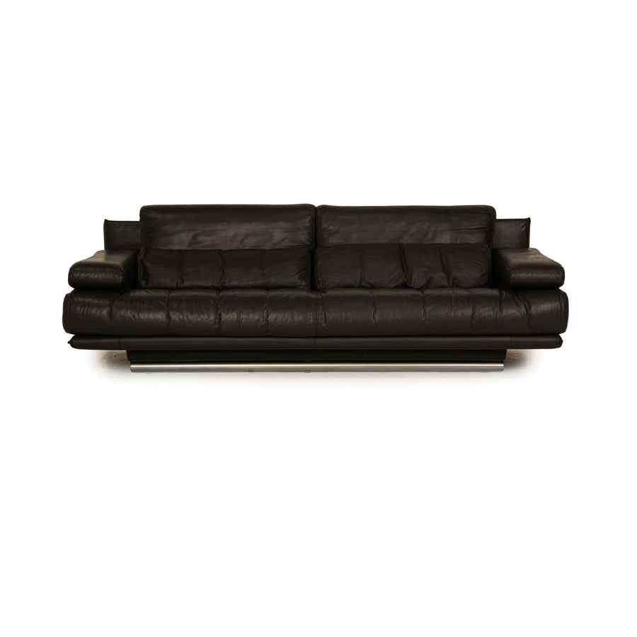 Rolf Benz 6500 Leder Dreisitzer Schwarz Sofa Couch