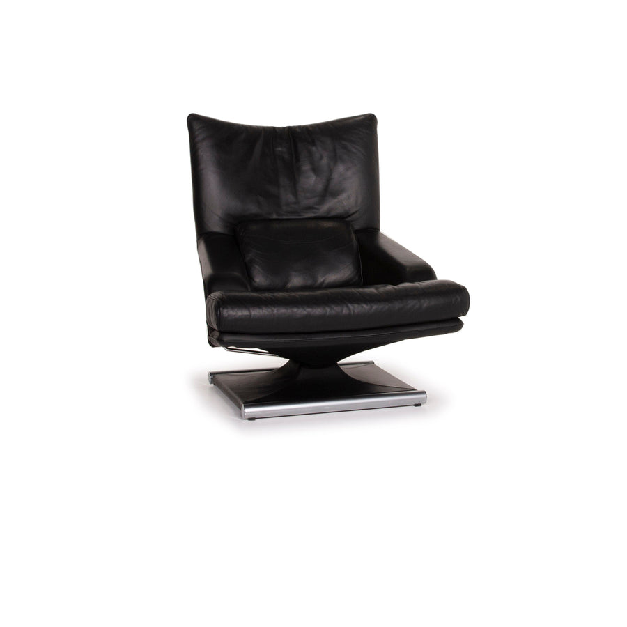 Rolf Benz 6500 Leder Sessel Schwarz Funktion #15265