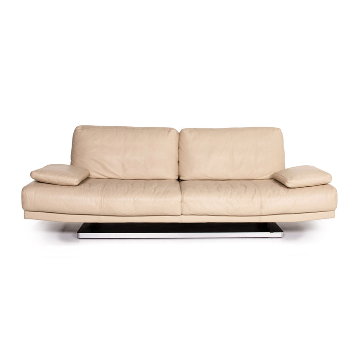 Rolf Benz 6500 Leder Sofa Beige Dreisitzer Couch #14188