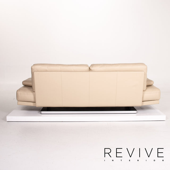 Rolf Benz 6500 Leder Sofa Beige Dreisitzer Couch #14188