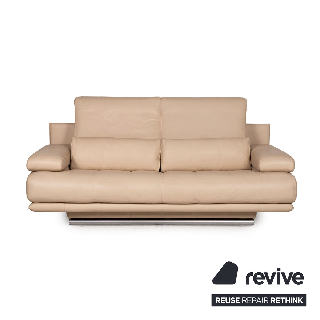 Rolf Benz 6500 leather sofa beige two-seater couch function