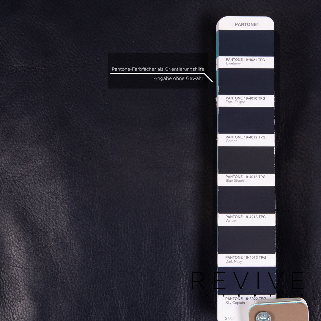 Rolf Benz 6500 leather sofa blue dark blue two-seater function couch #14780