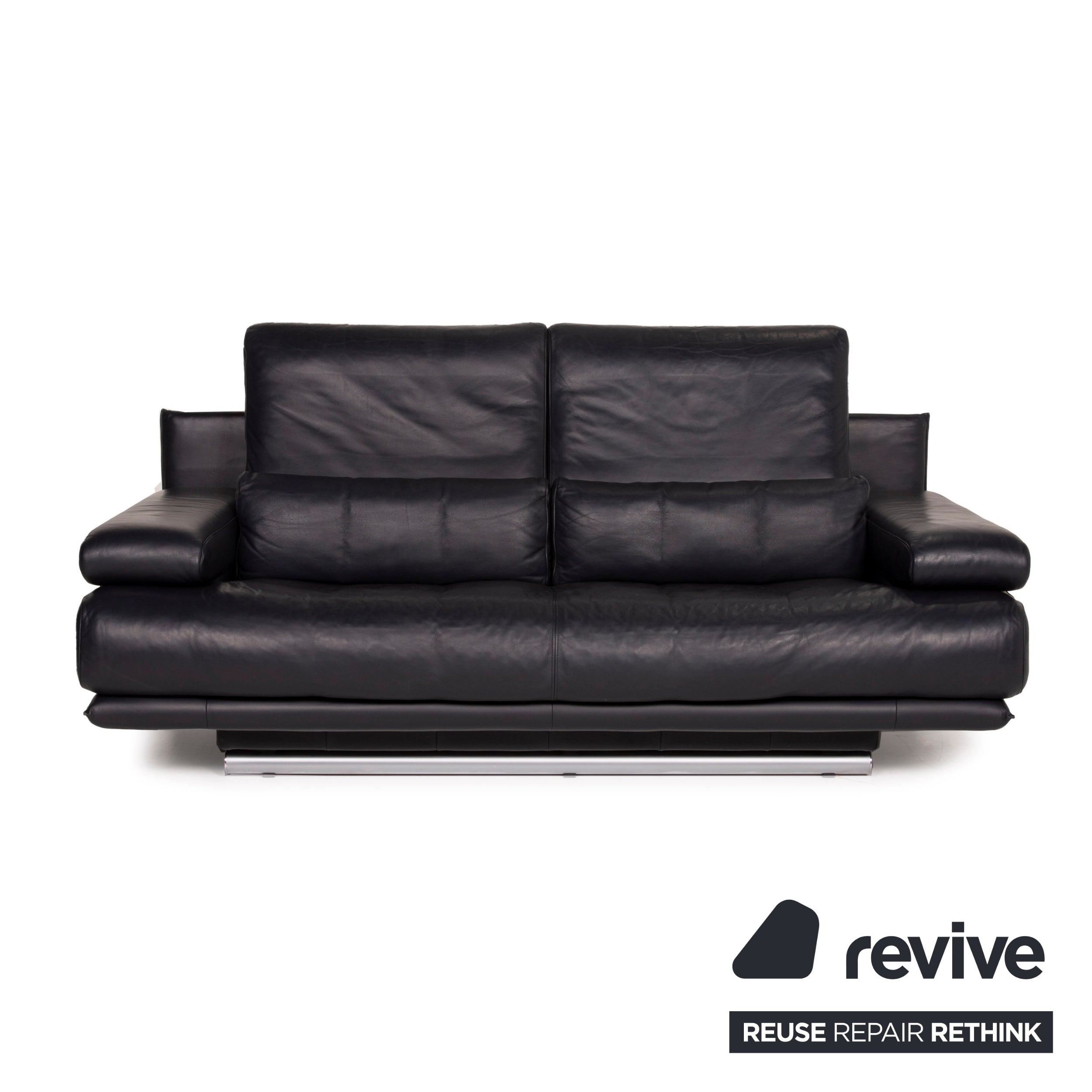 Rolf Benz 6500 Leder Sofa Dunkelblau Zweisitzer Funktion