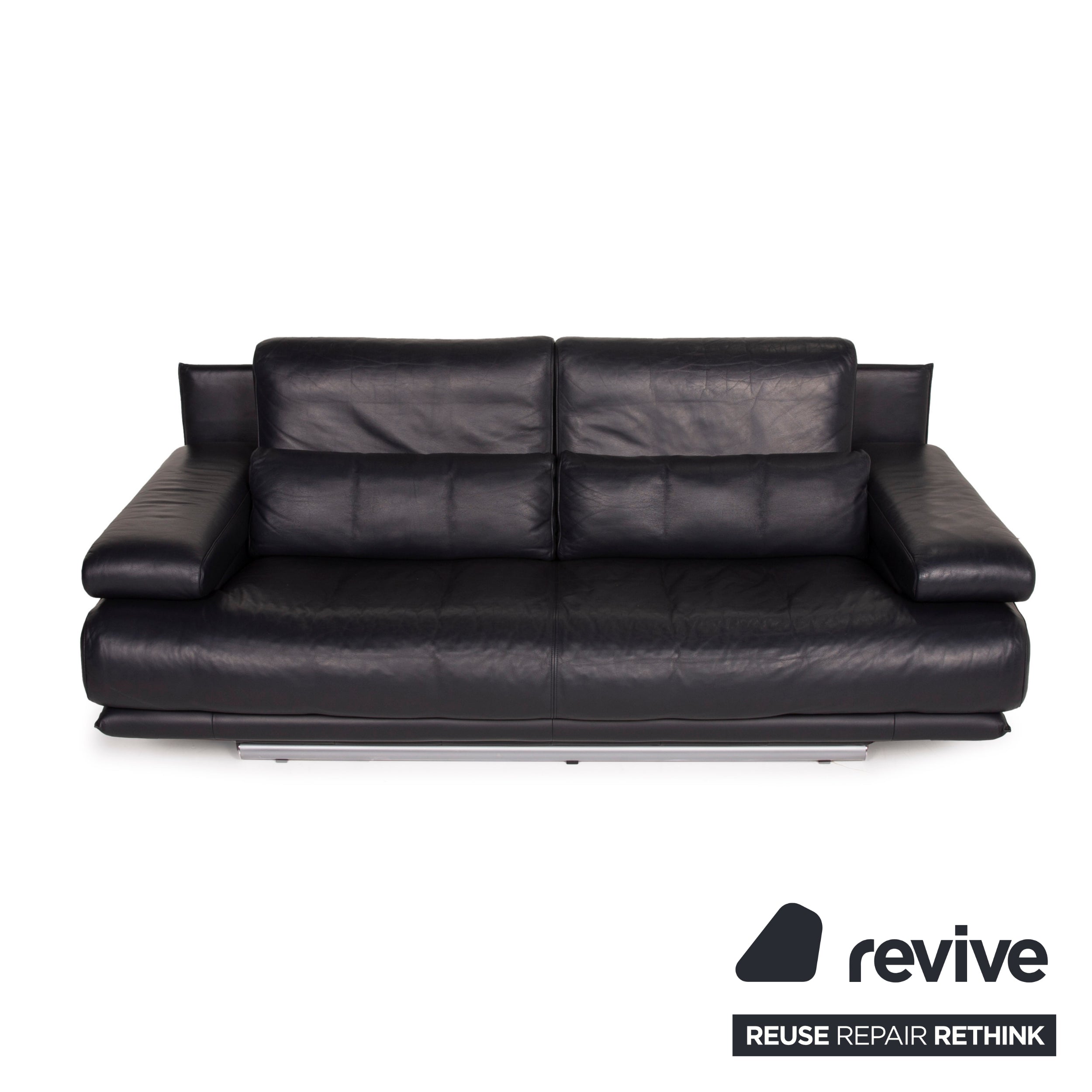 Rolf Benz 6500 Leder Sofa Dunkelblau Zweisitzer Funktion