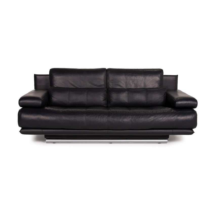 Rolf Benz 6500 Leder Sofa Dunkelblau Zweisitzer Funktion