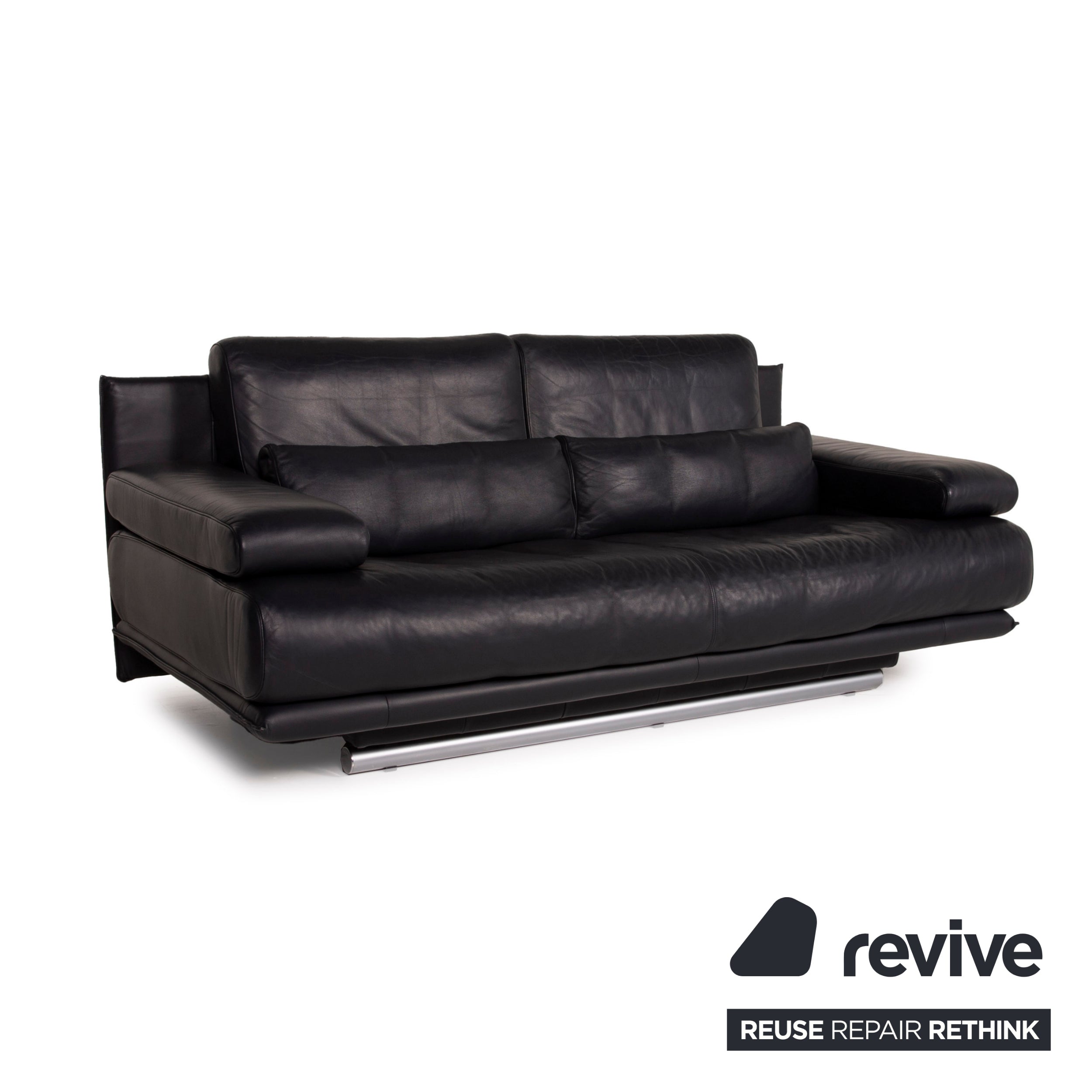 Rolf Benz 6500 Leder Sofa Dunkelblau Zweisitzer Funktion